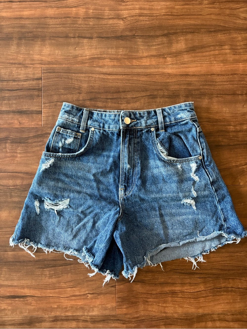 Zara TRF High Waisted Denim Shorts